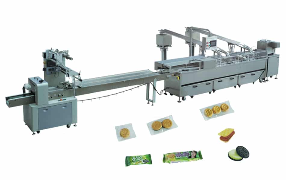 Biscuit sandwich machine with packaging